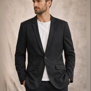 Men’s Armani Exchange A|X Gray Pinstripe European Fabric Blazer Sz 38 Short Y2K